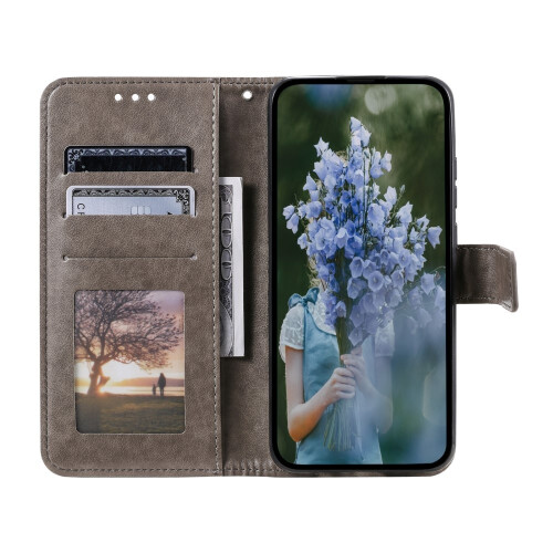 SKALO iPhone 16e Mandala Wallet Case - Grey 1