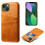 iPhone 14 Plus case PU leather card holder orange 5