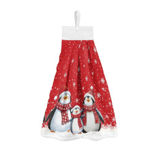Christmas Penguin Hand Towels with Loop 3-Pc Set