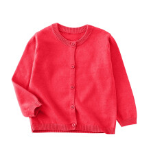 Kids' knit cardigan sweater long sleeve watermelon red 9-10