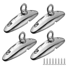 4 Pack 316 Stainless Steel Quick Release Boat Hanger, 360 Degree Swivel Bimini Top Deck Hinge for Strap