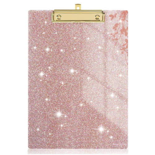 Glitter Acrylic Clipboard Rose Gold 1 Piece