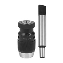 VáStago de Mandril Sin Llave Autoajustable Cono Morse 1-16Mm MT3 B18 Portabrocas de Apriete Manual para Trabajo Liviano