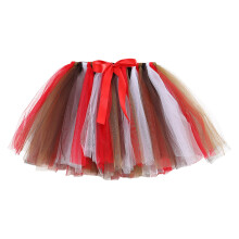Girls Tutu Skirt Red Color Block Tulle 1