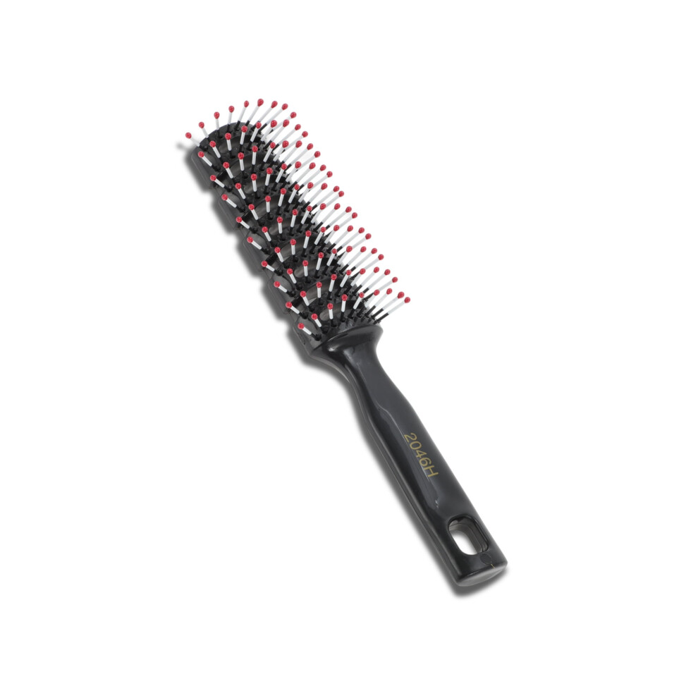 Vented Hair Brush with Ball-Tipped Bristles for Blow Drying