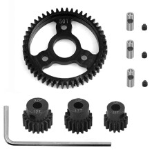 Metal 3956 Spur Gear with 15T/17T/19T Pinions Gear Sets for Slash Rally Stampede Summit E-REVO 1/10 Parts,50T