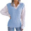 Women's Oversized V-Neck Sleeveless Solid Sweater Vest 1