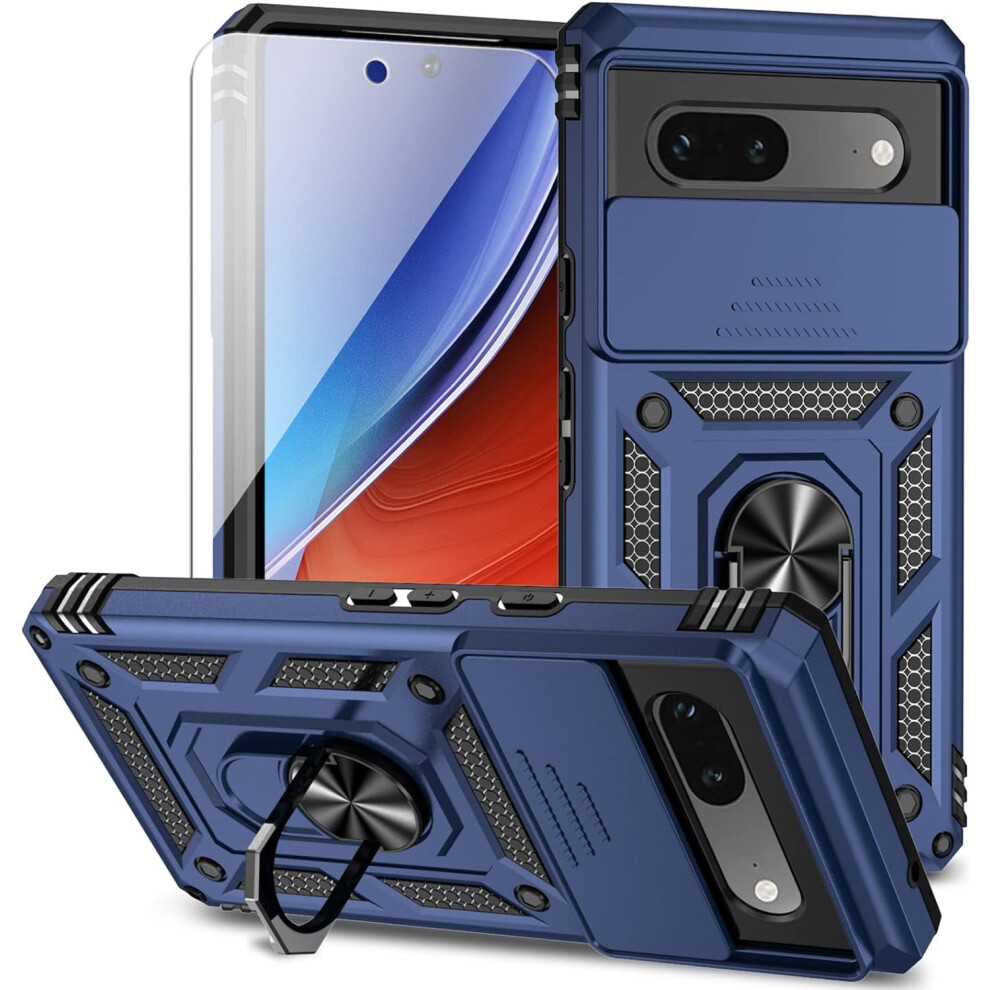 Google Pixel 7A Case With Slide Camera Cover Navy Blue 9362892741791