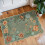 Floral Machine Washable Rug Green 3x5 ft 1
