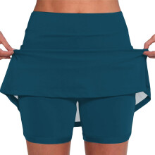 Women's High-Waist Floral Skort with Shorts Navy XXXL