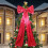 Red Christmas Tree Topper Extra Large with Long Streamers 1