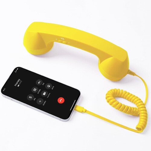 Telephone Handset for Type-C Cellphone Yellow