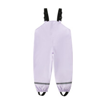 Kids Waterproof Rain Pants with Suspenders Purple 4-5 Years