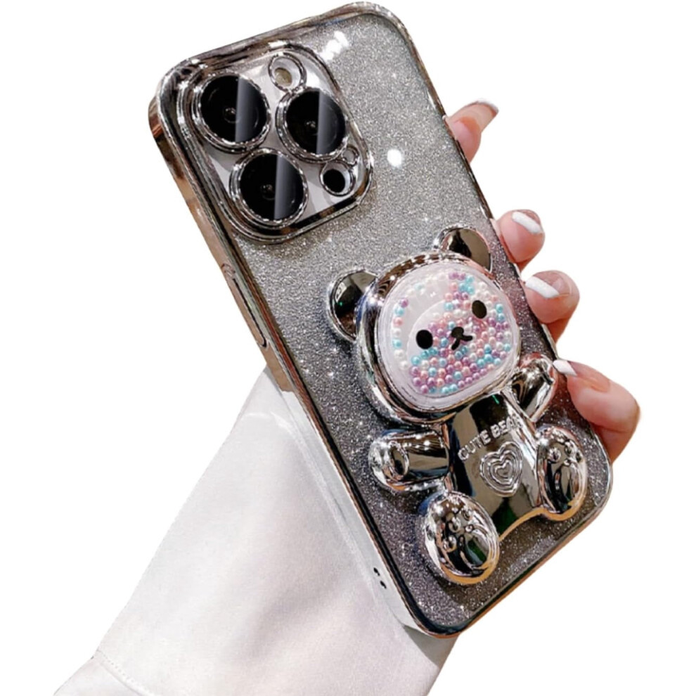 Glitter Bead Bear Phone Case Silicone Stand Iphone 9362892750465