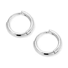 Hinged Hoop Huggie Earrings Silvery 1 Pair