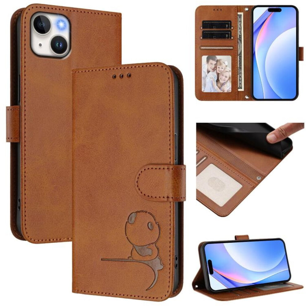 Panda Leather Iphone 15 Plus Case Â Rfid Wallet, Magnetic 9362892740169