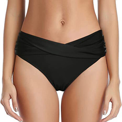 Women's Twist Front Cheeky Bikini Bottoms Ruched