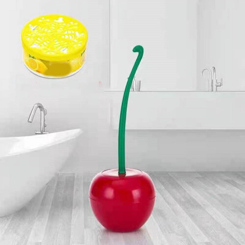 Set di scopino per WC a forma di ciliegia con supporto 1