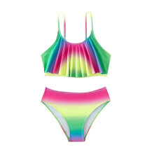 Girls' tie-dye two-piece swimsuit set for ages 7–8