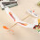 Wood Airplane Glider Kit Rubber Band Powered 6 pcs 4