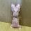 Easter Bunny Tiered Tray Decor Fabric Stuffed Rabbit 9.6 3