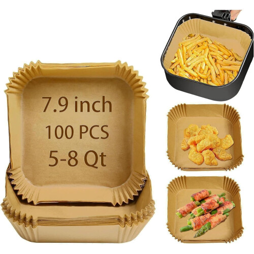 Air Fryer Liners Unbleached Parchment Paper 100 pcs