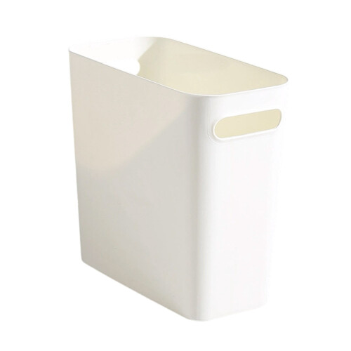 Slim Small Trash Can White Plastic 1-Pack 1