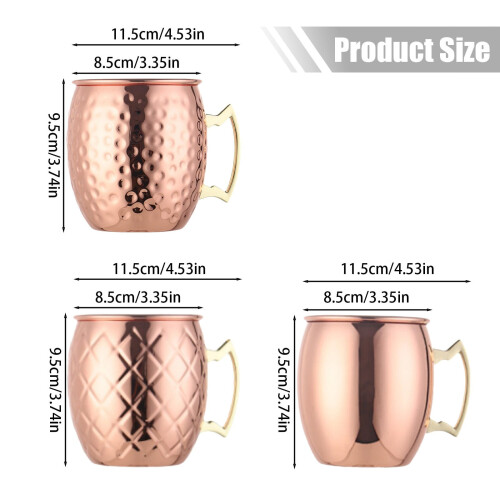 Kobberbelagt rustfrit stålglas 18oz 2