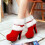 Women's Red Christmas Ankle Boots Suede 6.5 5