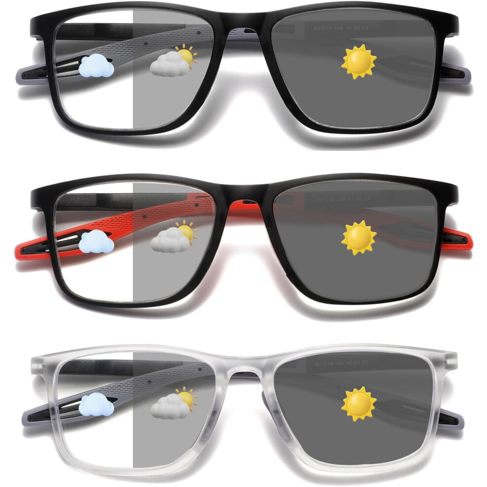 Photochromic Reading Glasses TR90 Anti-Glare UV Protection