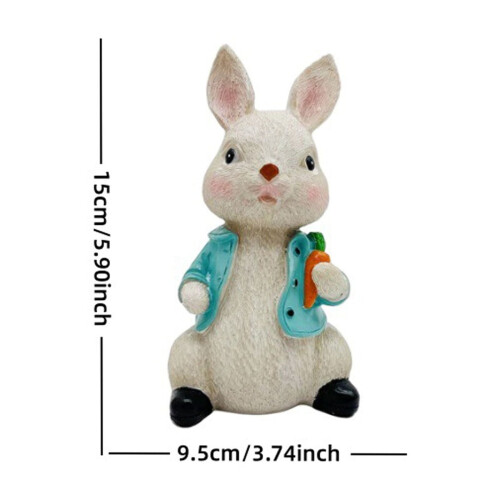 Påskharefigur i harts, våroutfit, 13 cm 1