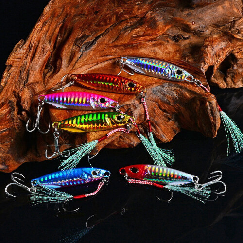 5 Stück Metall-Jig-Angelköder 10 g/15 g/20 g/30 g/40 g/50 g bleiarme künstliche Jigging-Köder 2