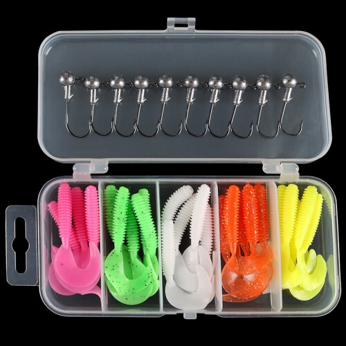 Fishing Soft Baits for Bass and Perch Spiral Tail Worms 2