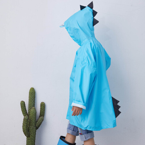 Imperméable uni pour fille, bleu, avec capuche et poches, taille 2