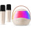 Portable karaoke speaker with 2 wireless mics beige 1