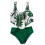 Baby girl leaves print bikini set solid color 2 pcs 1