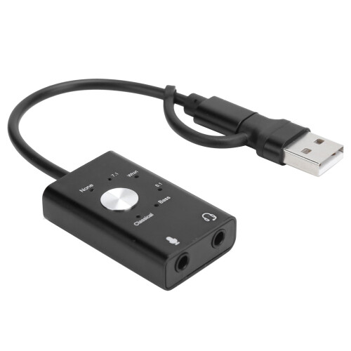 External USB Audio Sound Card Compatible with Windows and 1