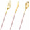 Pink and Gold Disposable Flatware Set 60 pcs 1