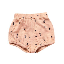 Kids Lantern Shorts Geometric Print Elastic Waist Pink