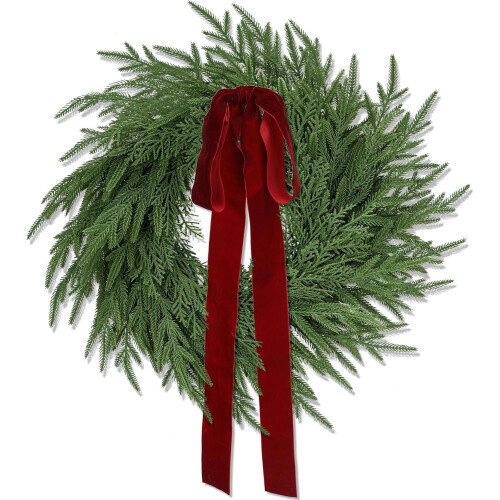 Guirlanda artificial de pinheiro-de-norfolk e cedro, 60 cm (24 polegadas)