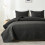 King Quilt Bedding Set Black Modern Coin Pattern 3-Pc 1