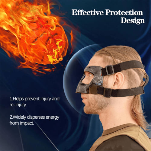 Sports face guard for broken nose black 2