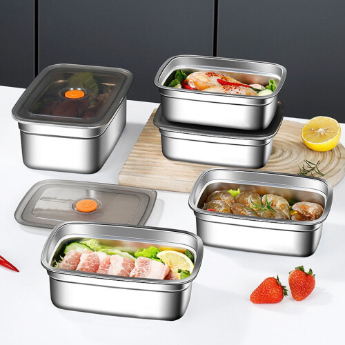 Luftdichte Lunchbox mit auslaufsicherem Deckel, 1 Stück, Silber