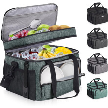 Izolowany, dwupoziomowy lunchbox, 24 puszki, szczelna torba