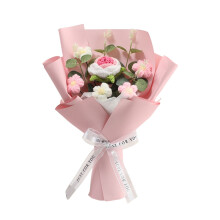 Bouquet di fiori all'uncinetto fatto a mano, rose artificiali, 1 pezzo