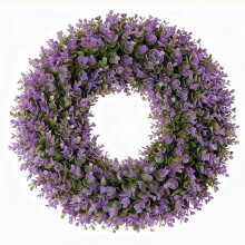 Ghirlanda artificiale di eucalipto da 24 pollici, pieghevole, viola