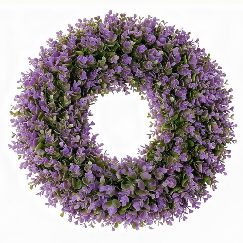 Guirlanda artificial de eucalipto dobrável de 60 cm (24 polegadas) roxa
