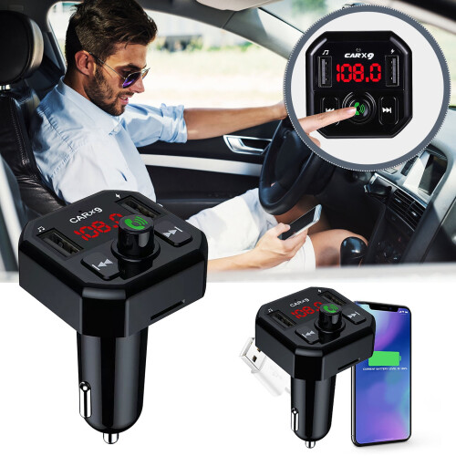 Bluetooth FM transmitter with MP3, hands-free calling, 1