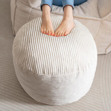 Runder Cord-Pouf mit Schaumstofffüllung, 1 Stück