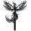 Άγαλμα πουλιού Iron Phoenix Rising Garden σε σχήμα πασσάλου εξωτερικού χώρου 1